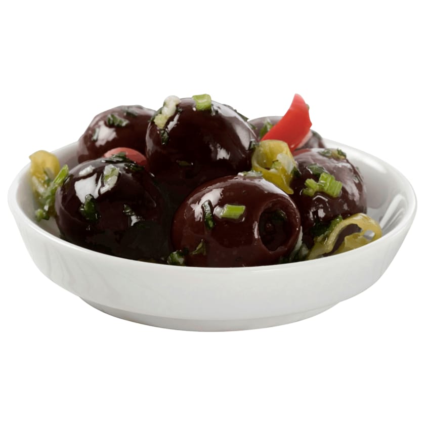 Palatum Schwarze Oliven mit Kräutern